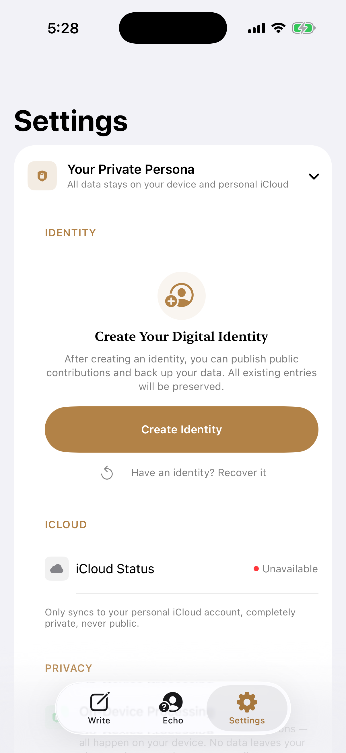 回聲種子設定與隱私控制